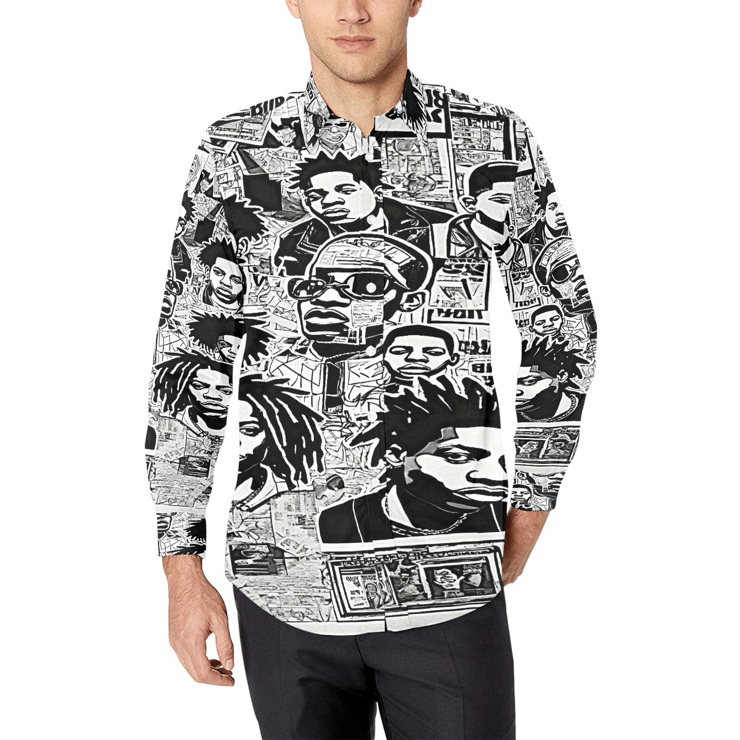 Men's All Over Print Long Sleeve Shirt Ero