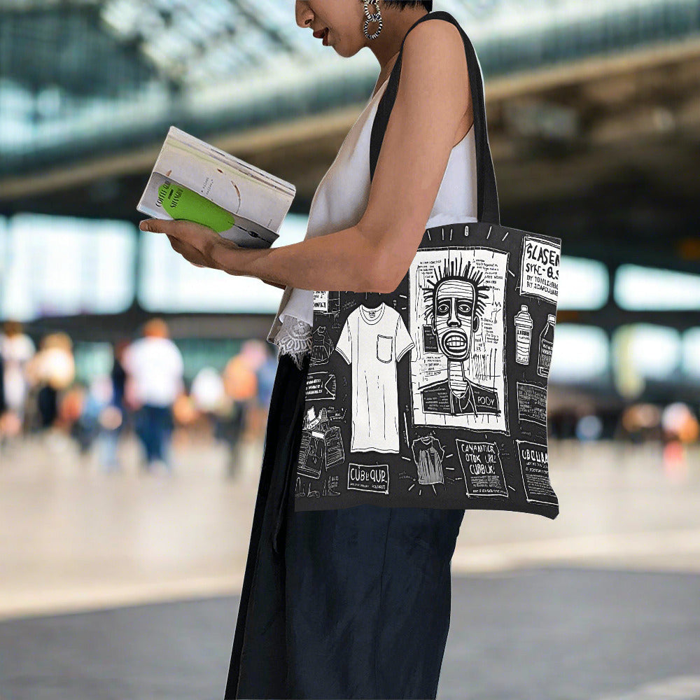 Buy gifts For Women and Men Online. woman Reading a book with giftmofe Tote Bag on her shoulders