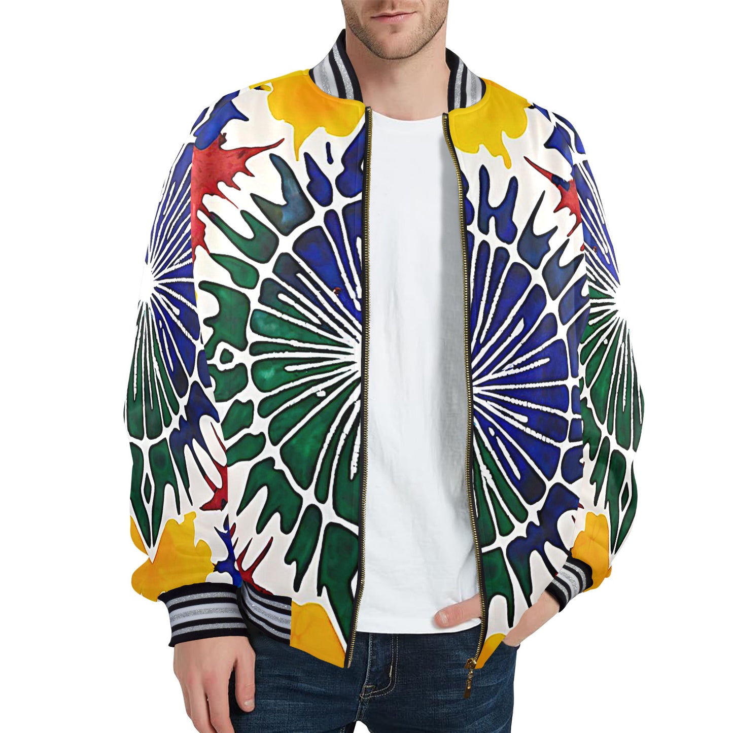 Gift Men's Striped Trim Bomber Jacket Ara aura